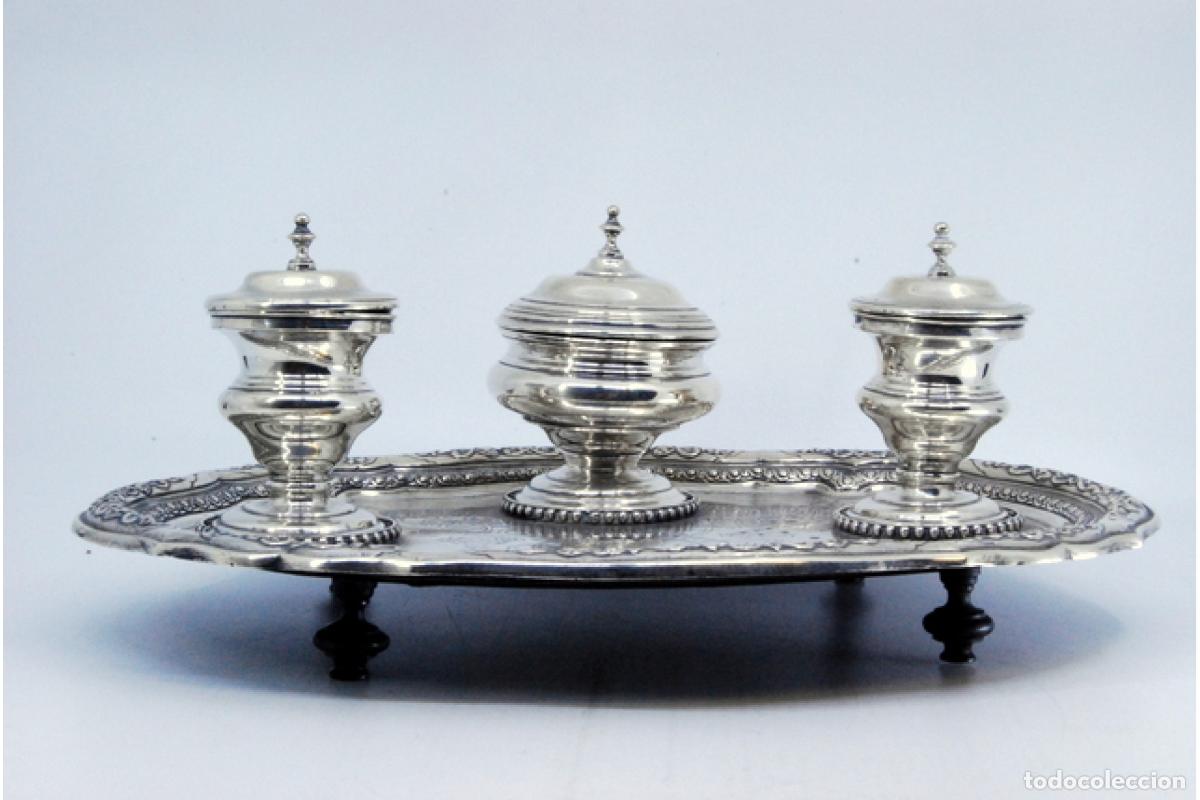 Antig&uuml;edades: tintero de plata - Foto 2