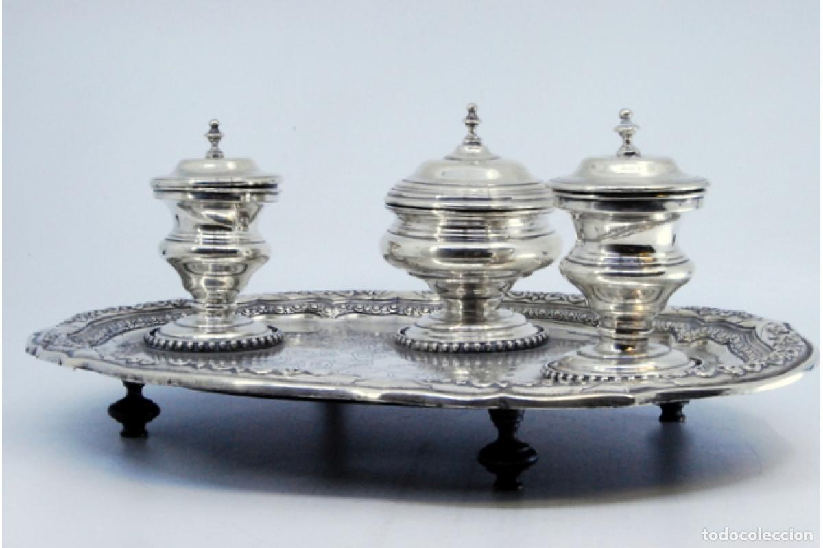Antig&uuml;edades: tintero de plata - Foto 3