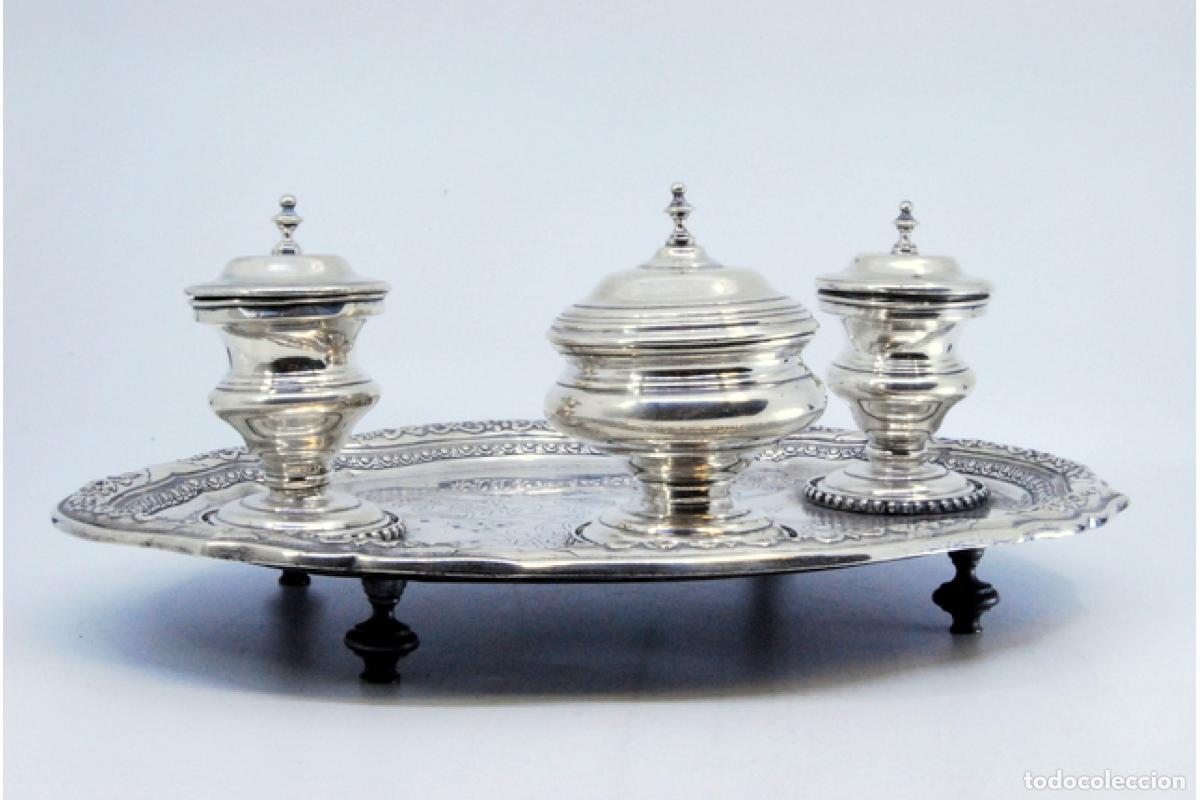Antig&uuml;edades: tintero de plata - Foto 4