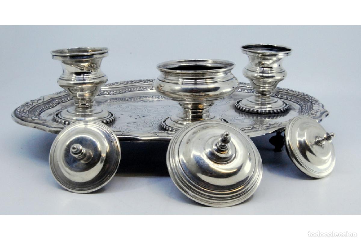Antig&uuml;edades: tintero de plata - Foto 6
