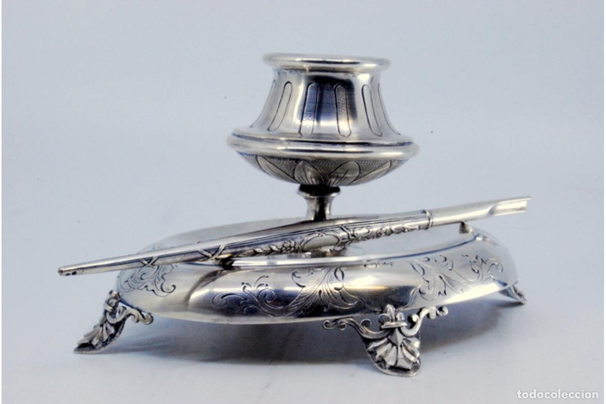 Antig&uuml;edades: tintero de plata - Foto 2
