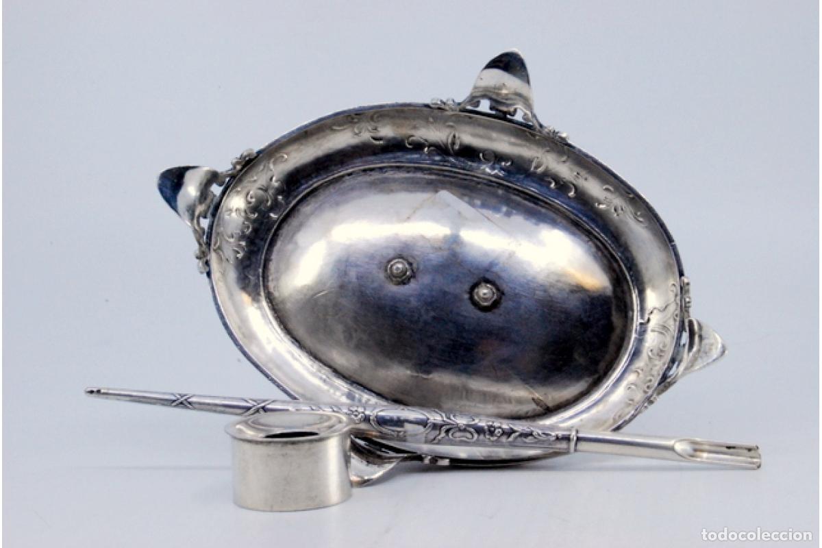Antig&uuml;edades: tintero de plata - Foto 4