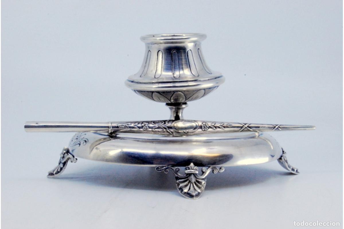 Antig&uuml;edades: tintero de plata - Foto 6