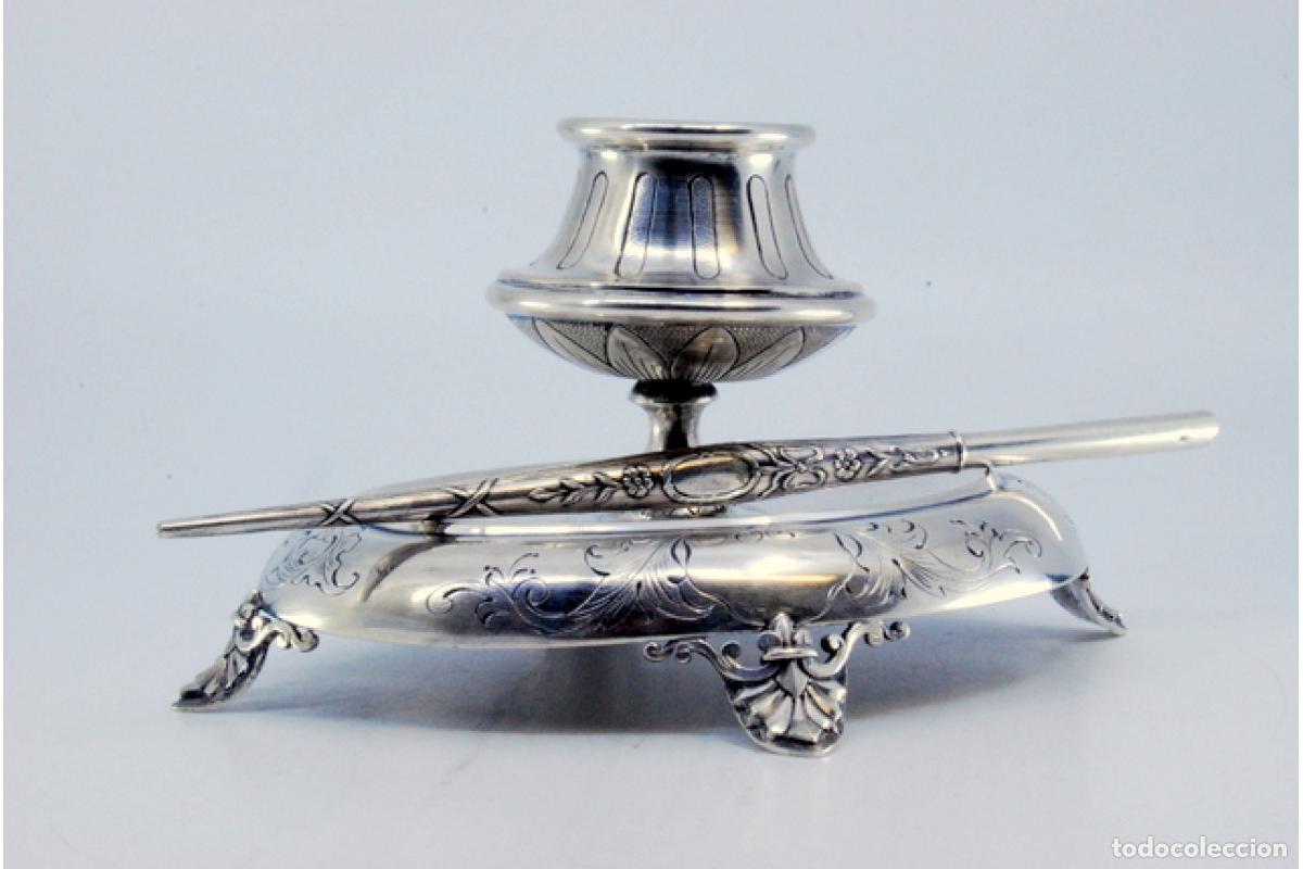 Antig&uuml;edades: tintero de plata - Foto 8