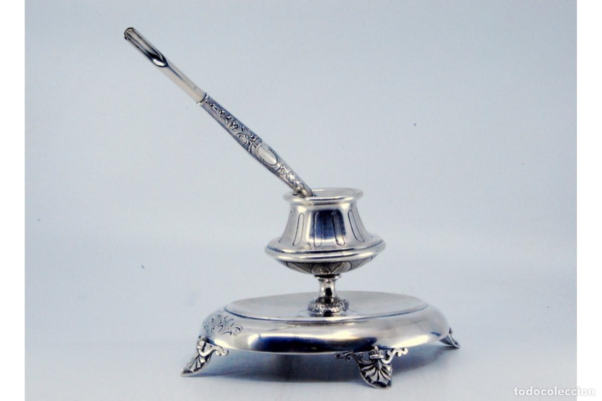 Antig&uuml;edades: tintero de plata - Foto 9