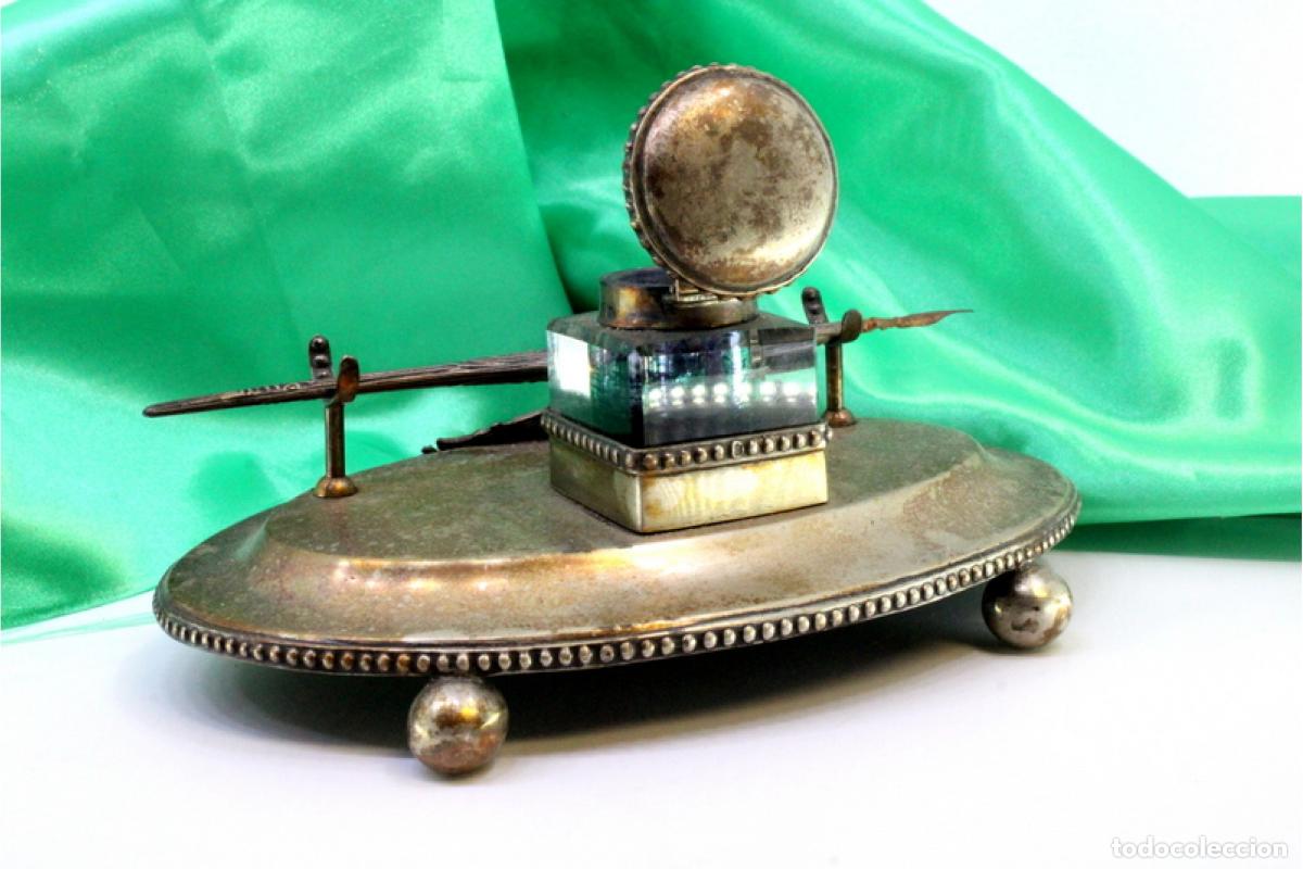 Antig&uuml;edades: tintero de plata - Foto 2