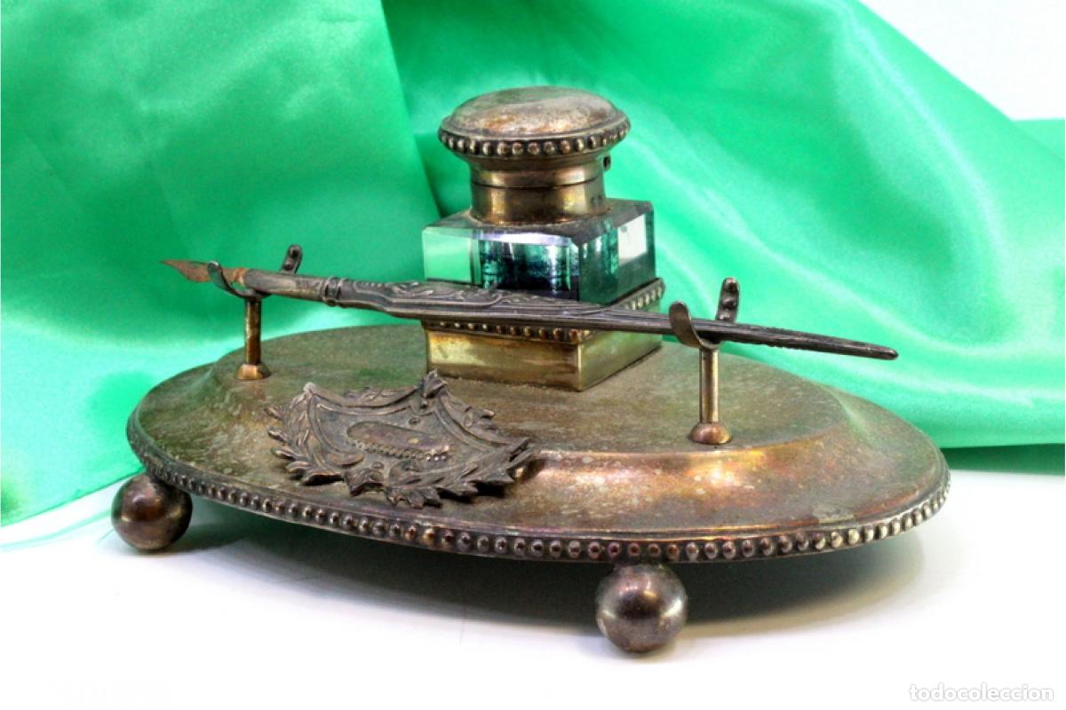 Antig&uuml;edades: tintero de plata - Foto 4