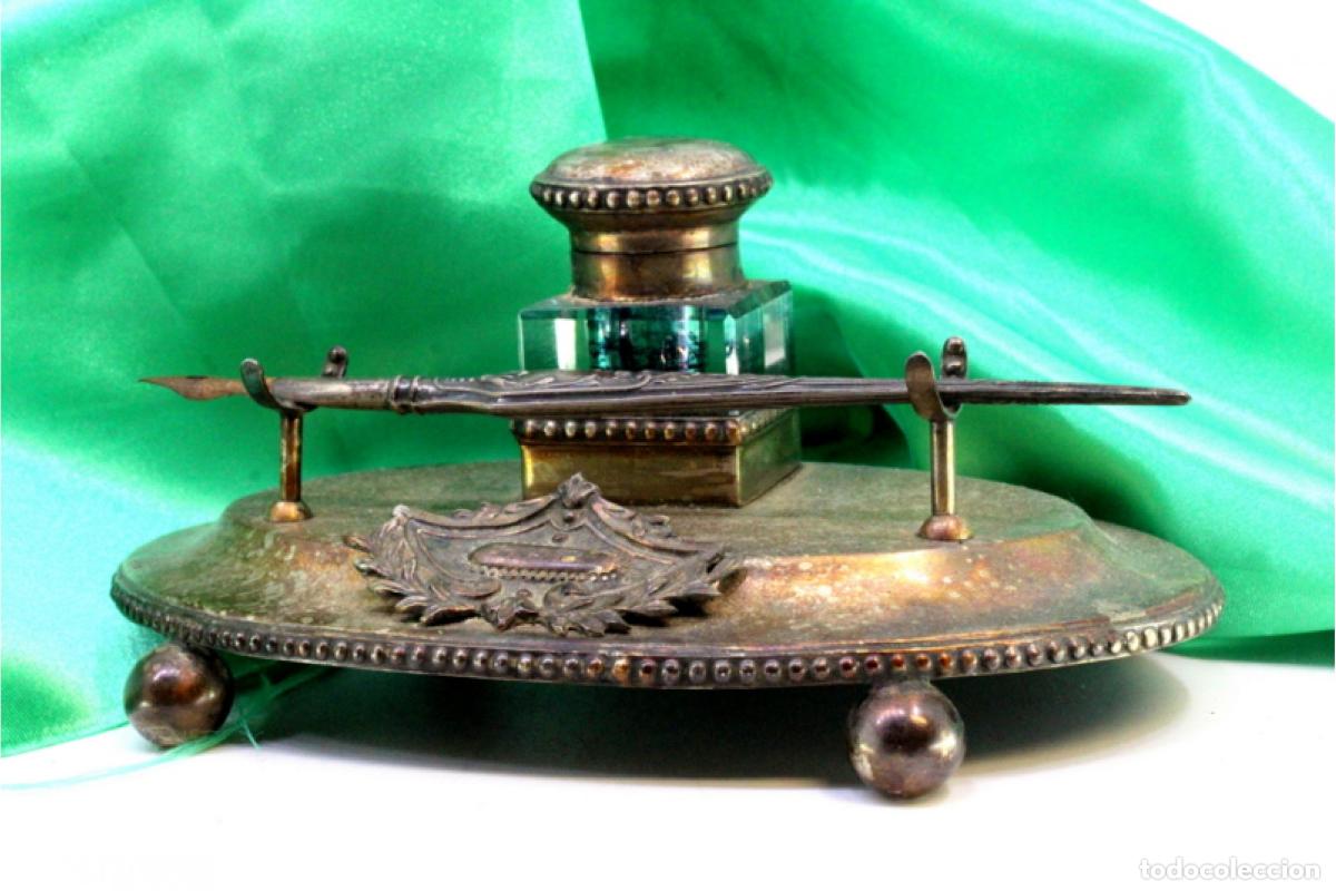 Antig&uuml;edades: tintero de plata - Foto 1