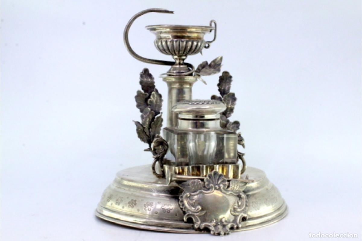 Antig&uuml;edades: tintero de plata - Foto 2