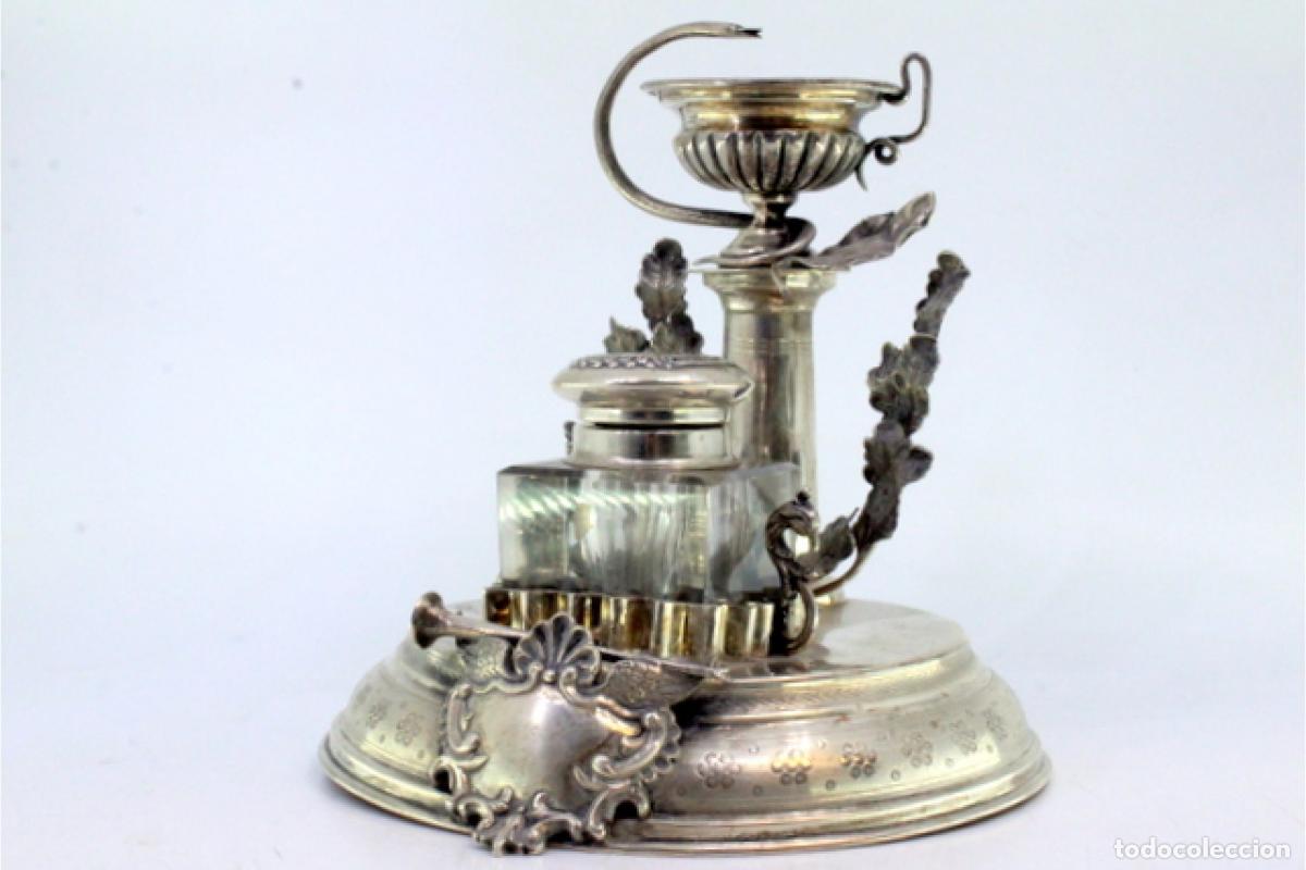 Antig&uuml;edades: tintero de plata - Foto 3