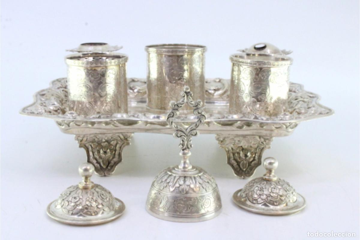 Antig&uuml;edades: tintero de plata - Foto 5
