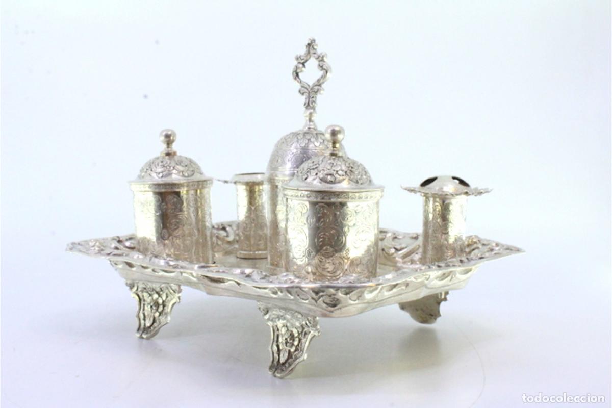 Antig&uuml;edades: tintero de plata - Foto 6