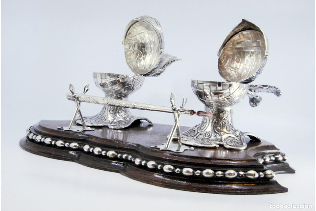 Antig&uuml;edades: tintero de plata - Foto 5