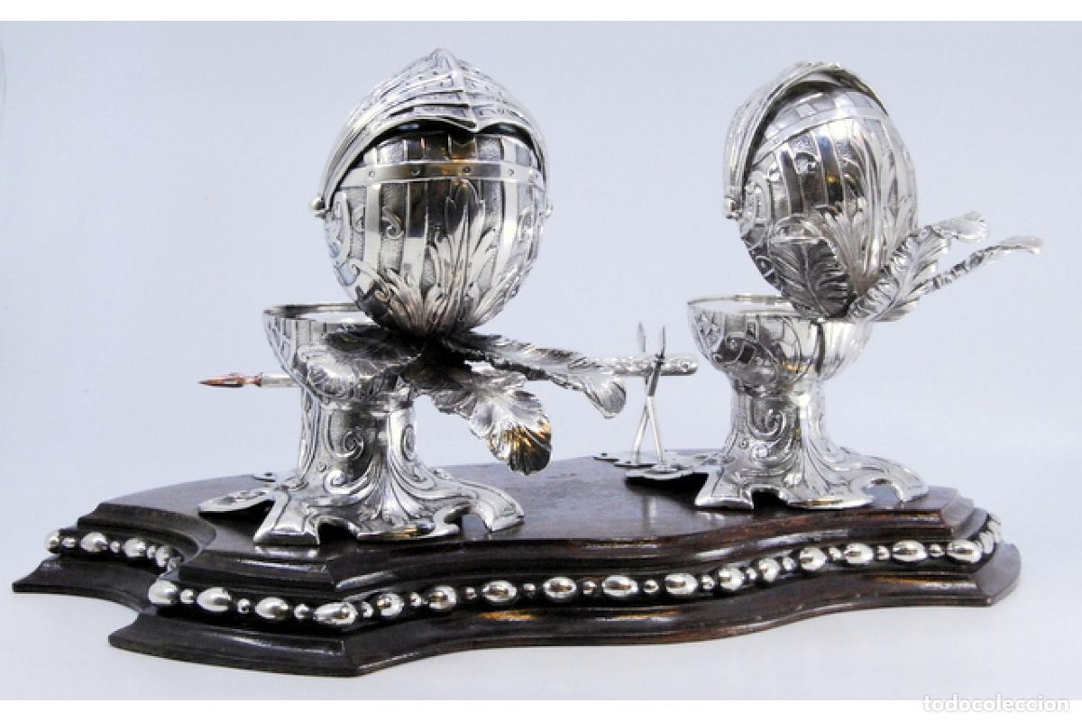 Antig&uuml;edades: tintero de plata - Foto 6
