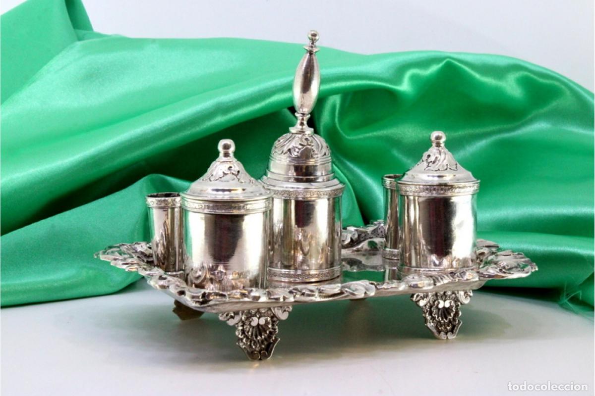 Antig&uuml;edades: tintero de plata - Foto 1