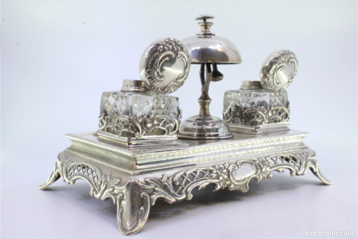 Antig&uuml;edades: tintero de plata - Foto 2