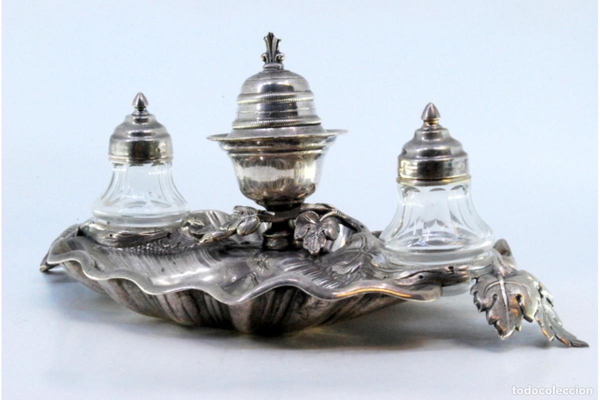 Antig&uuml;edades: tintero de plata - Foto 3