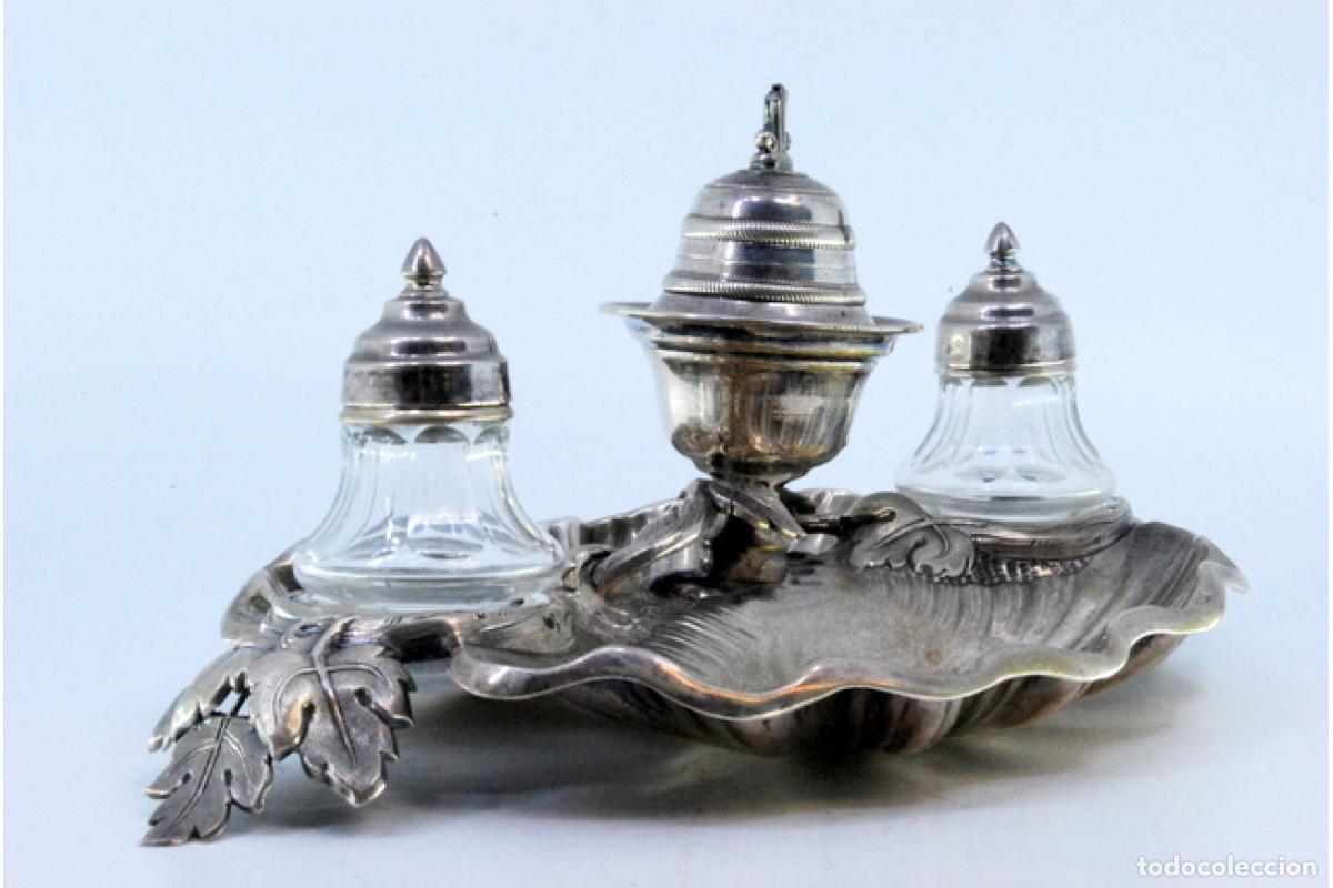 Antig&uuml;edades: tintero de plata - Foto 4