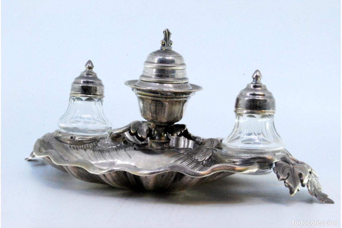 Antig&uuml;edades: tintero de plata - Foto 5