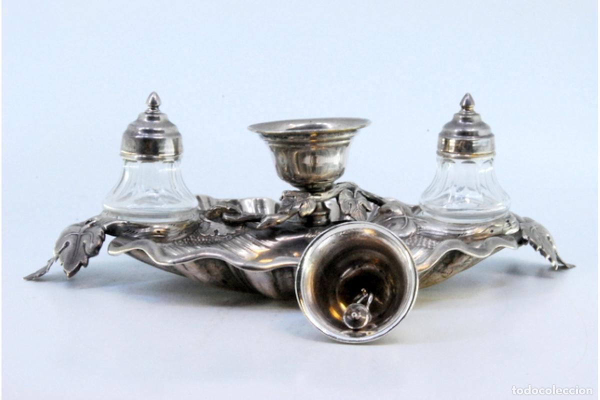 Antig&uuml;edades: tintero de plata - Foto 6