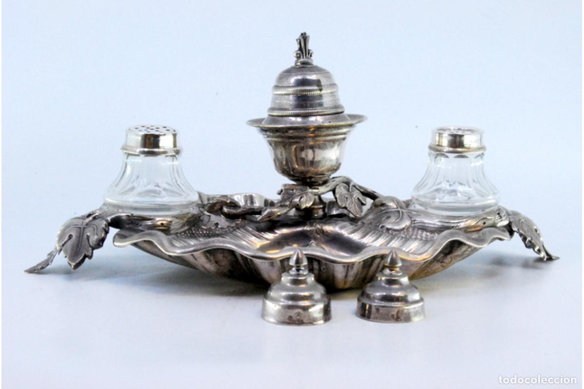 Antig&uuml;edades: tintero de plata - Foto 7