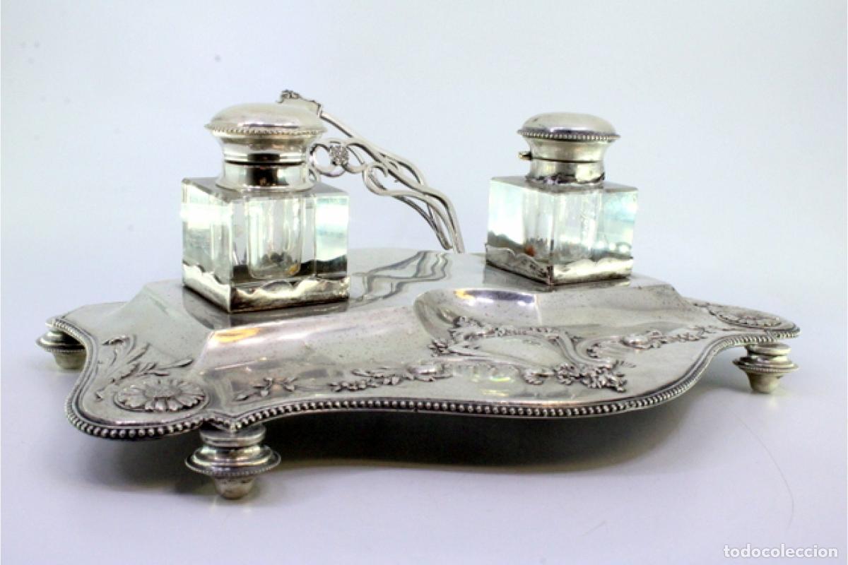 Antig&uuml;edades: tintero de plata - Foto 2