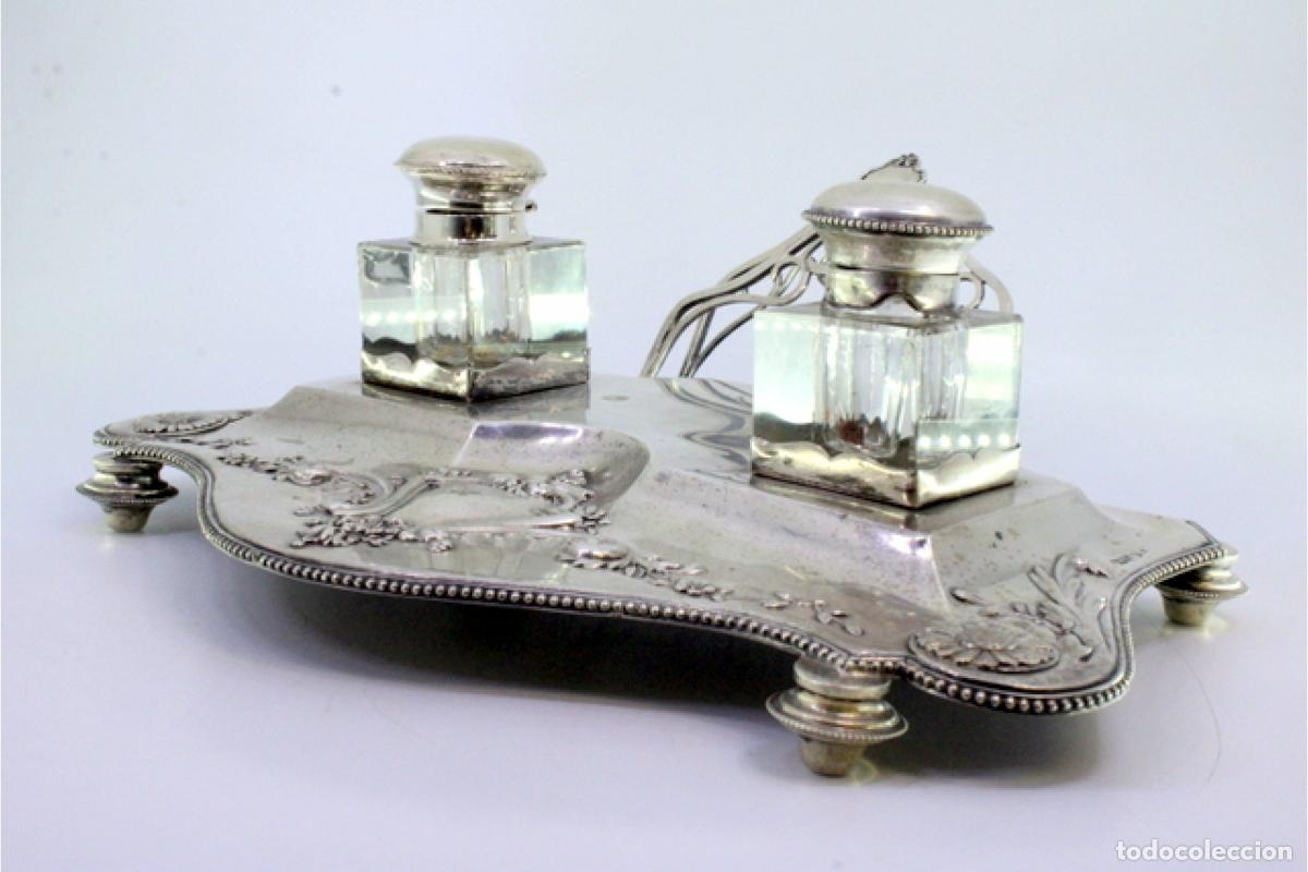 Antig&uuml;edades: tintero de plata - Foto 4