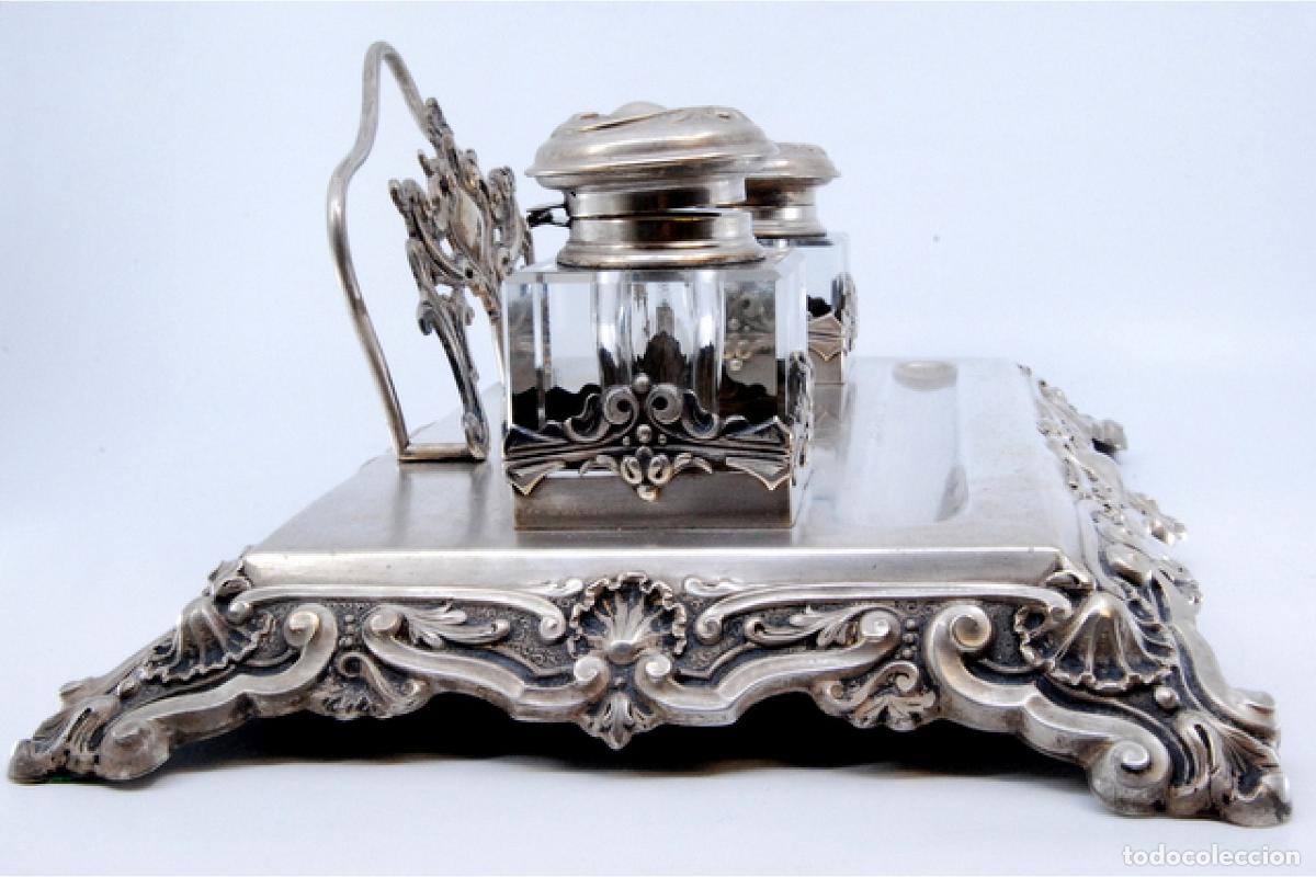 Antig&uuml;edades: tintero de plata - Foto 2
