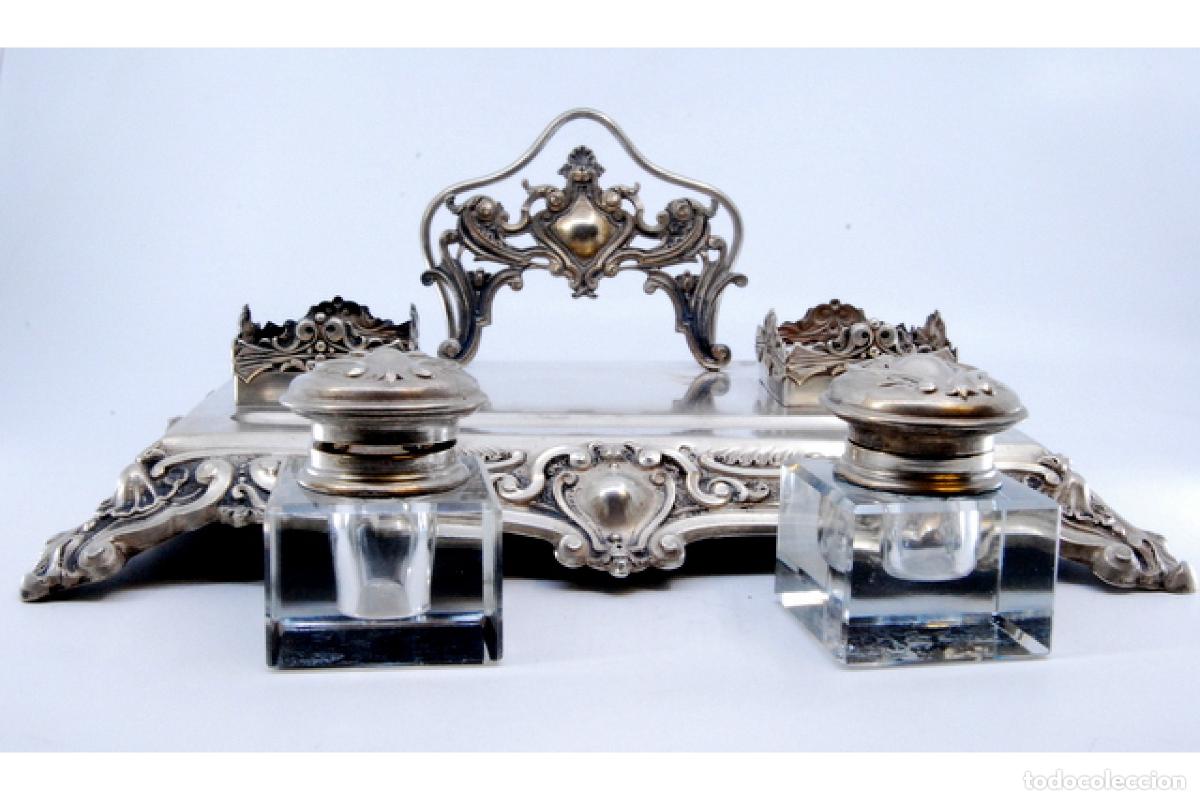 Antig&uuml;edades: tintero de plata - Foto 5