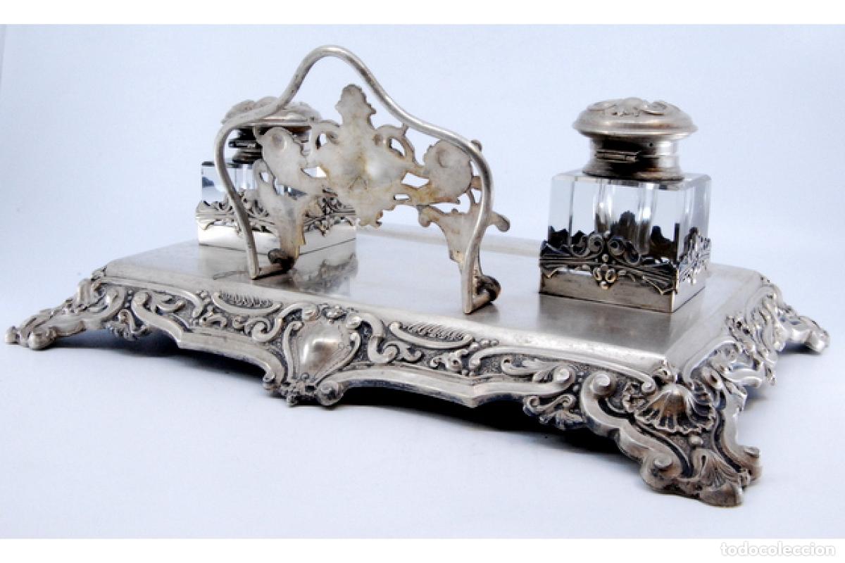 Antig&uuml;edades: tintero de plata - Foto 6