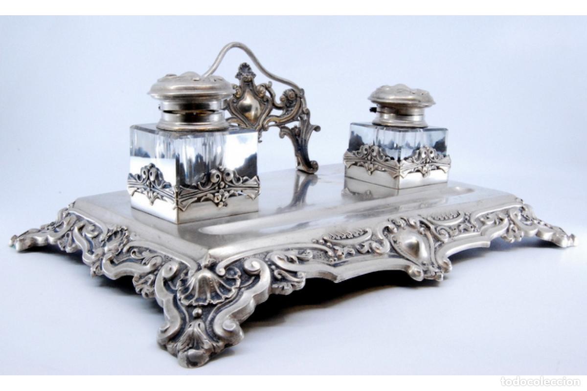 Antig&uuml;edades: tintero de plata - Foto 7