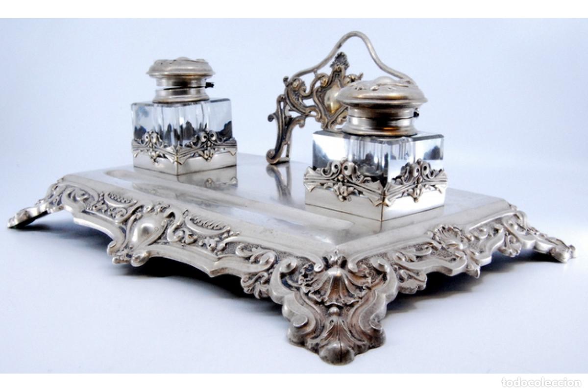 Antig&uuml;edades: tintero de plata - Foto 8