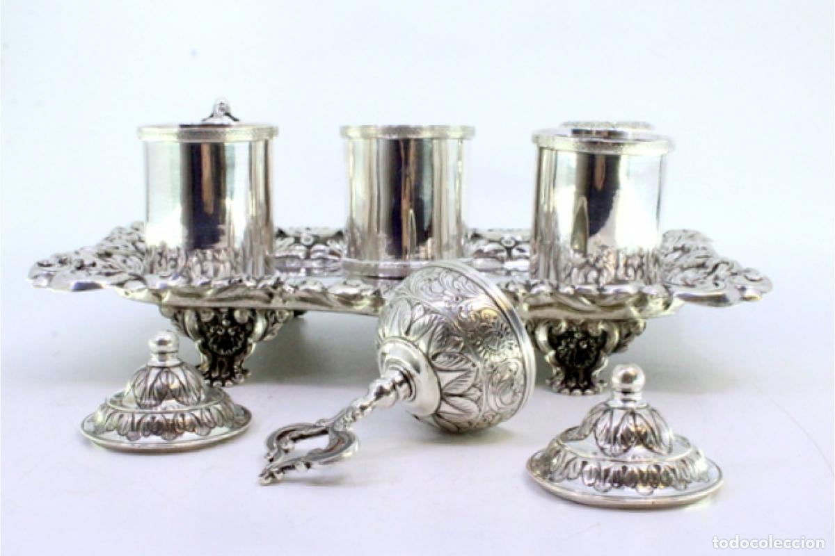 Antig&uuml;edades: tintero de plata - Foto 3