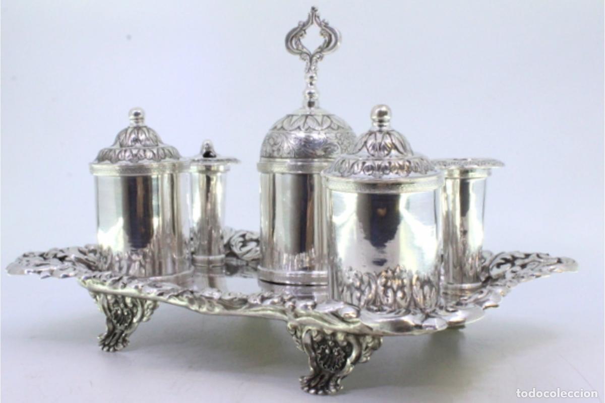 Antig&uuml;edades: tintero de plata - Foto 5