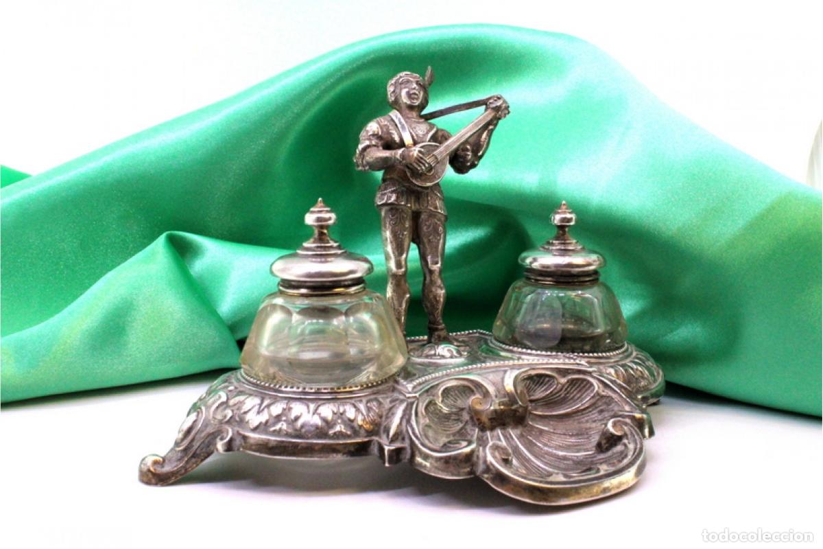 Antig&uuml;edades: tintero de plata - Foto 2