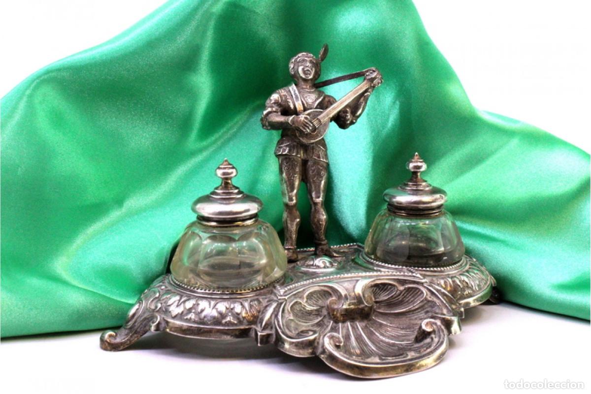 Antig&uuml;edades: tintero de plata - Foto 4
