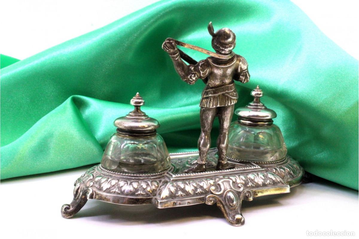 Antig&uuml;edades: tintero de plata - Foto 6
