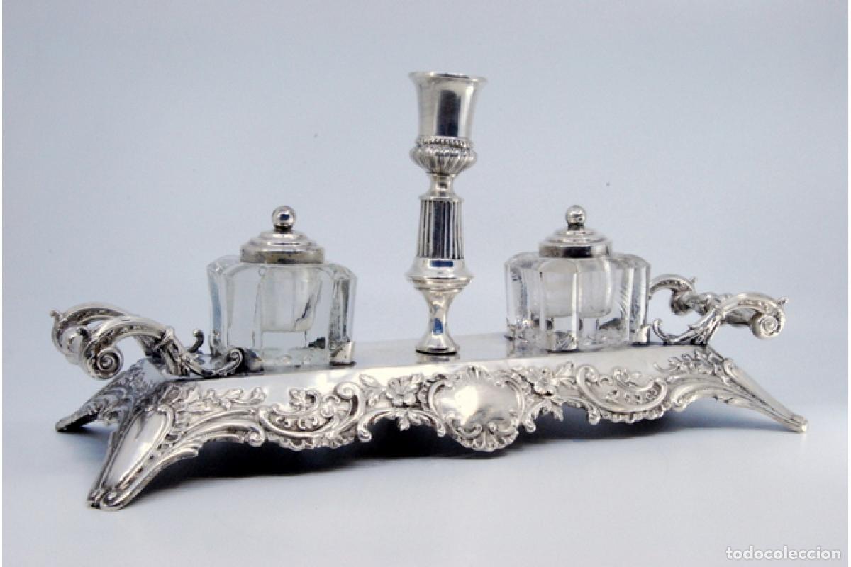 Antig&uuml;edades: tintero de plata - Foto 3