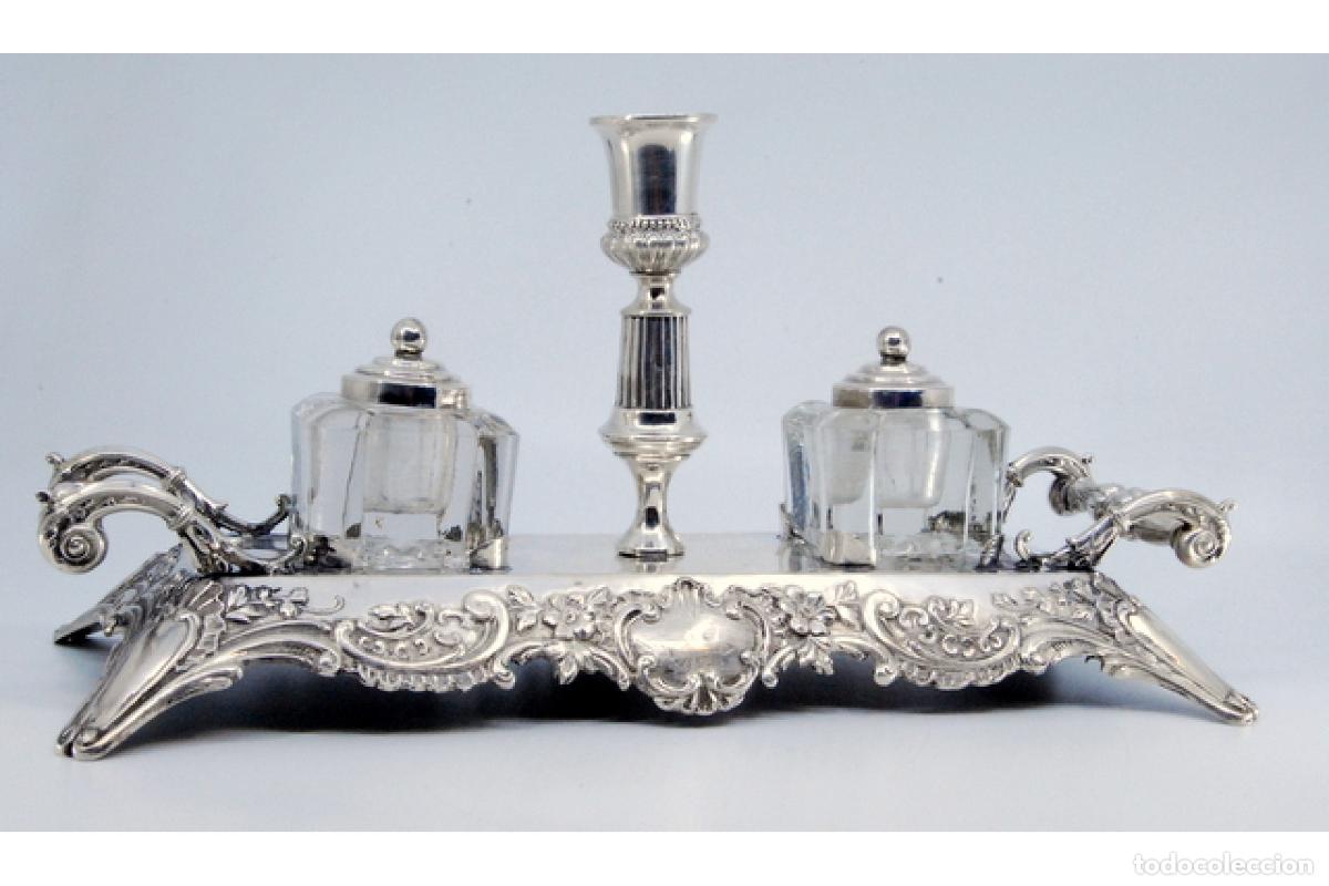 Antig&uuml;edades: tintero de plata - Foto 5