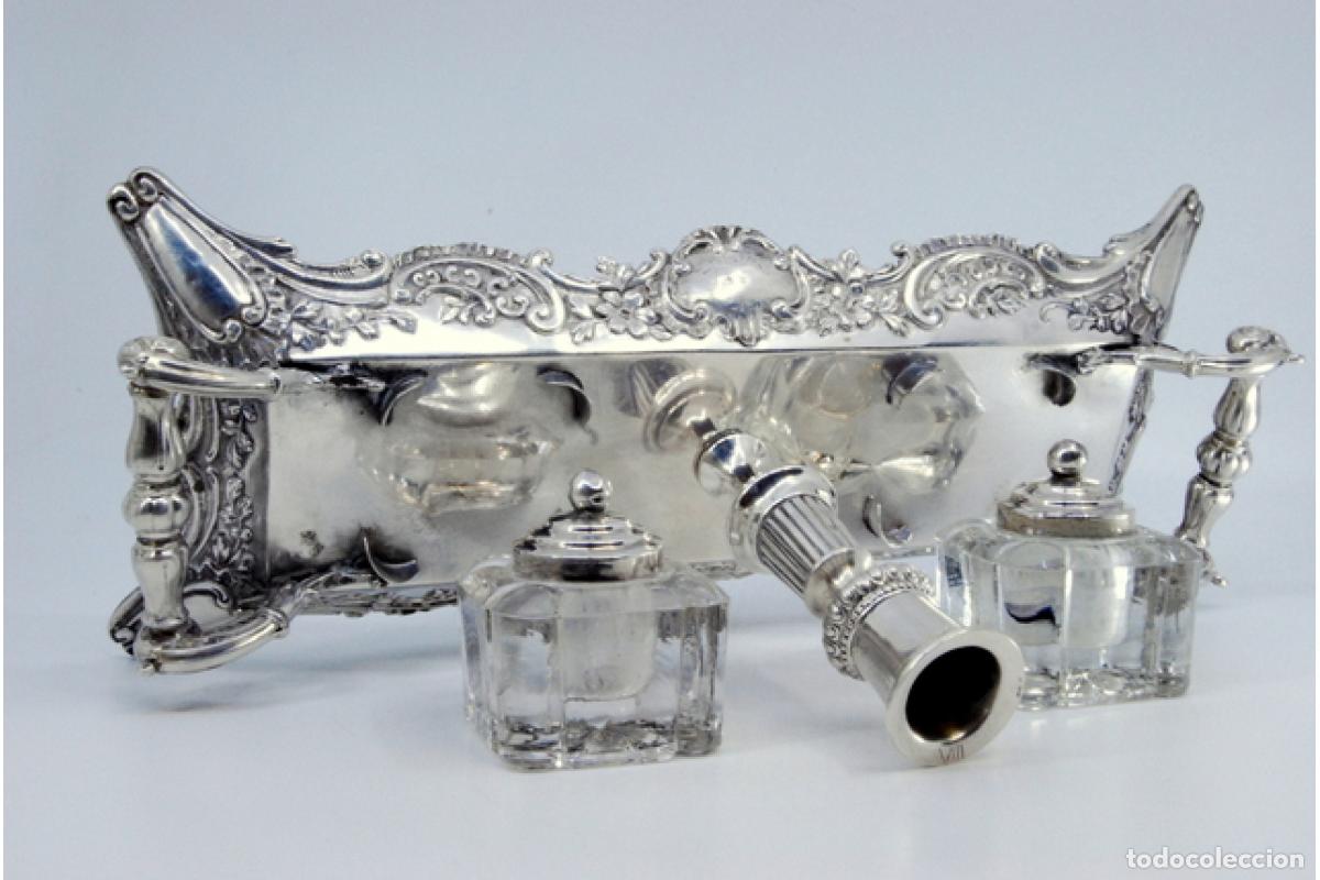 Antig&uuml;edades: tintero de plata - Foto 6