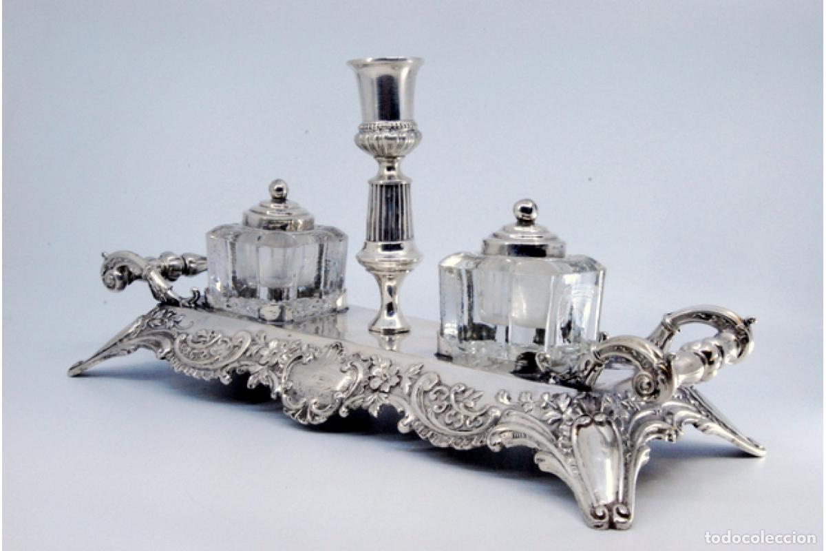 Antig&uuml;edades: tintero de plata - Foto 7