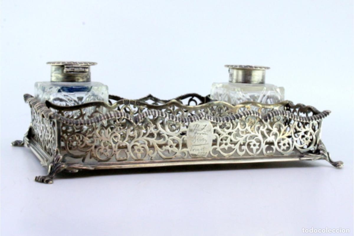 Antig&uuml;edades: tintero de plata - Foto 5