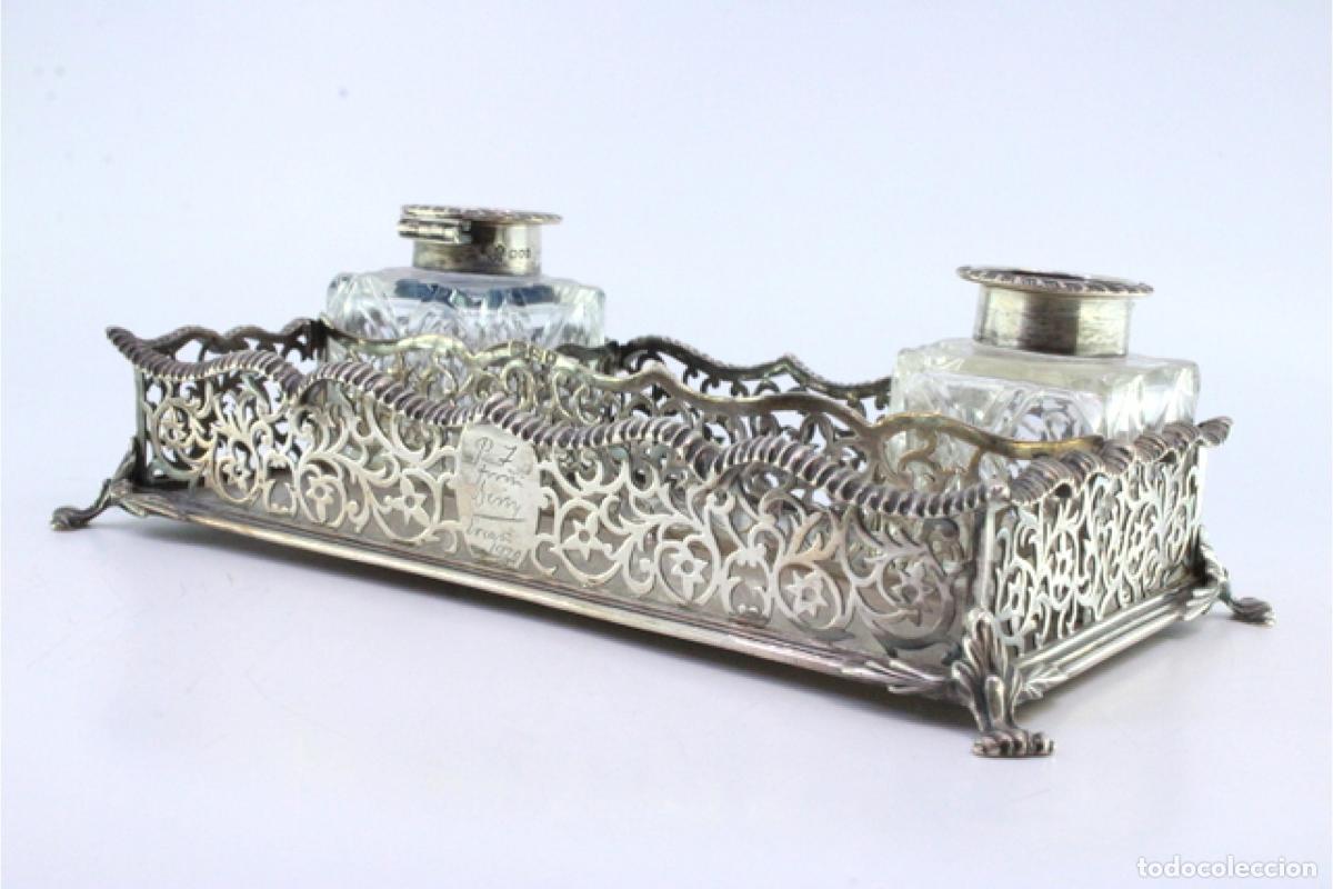 Antig&uuml;edades: tintero de plata - Foto 6