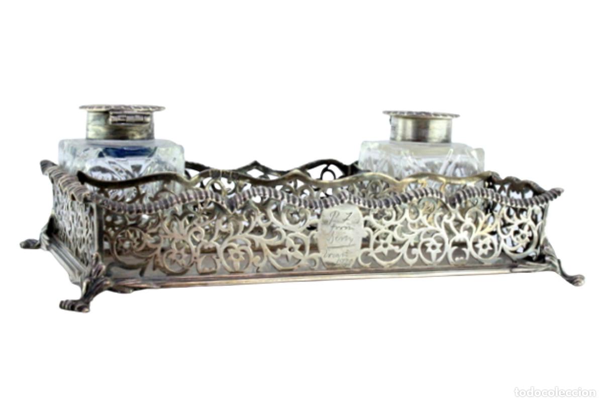 Antig&uuml;edades: tintero de plata - Foto 1