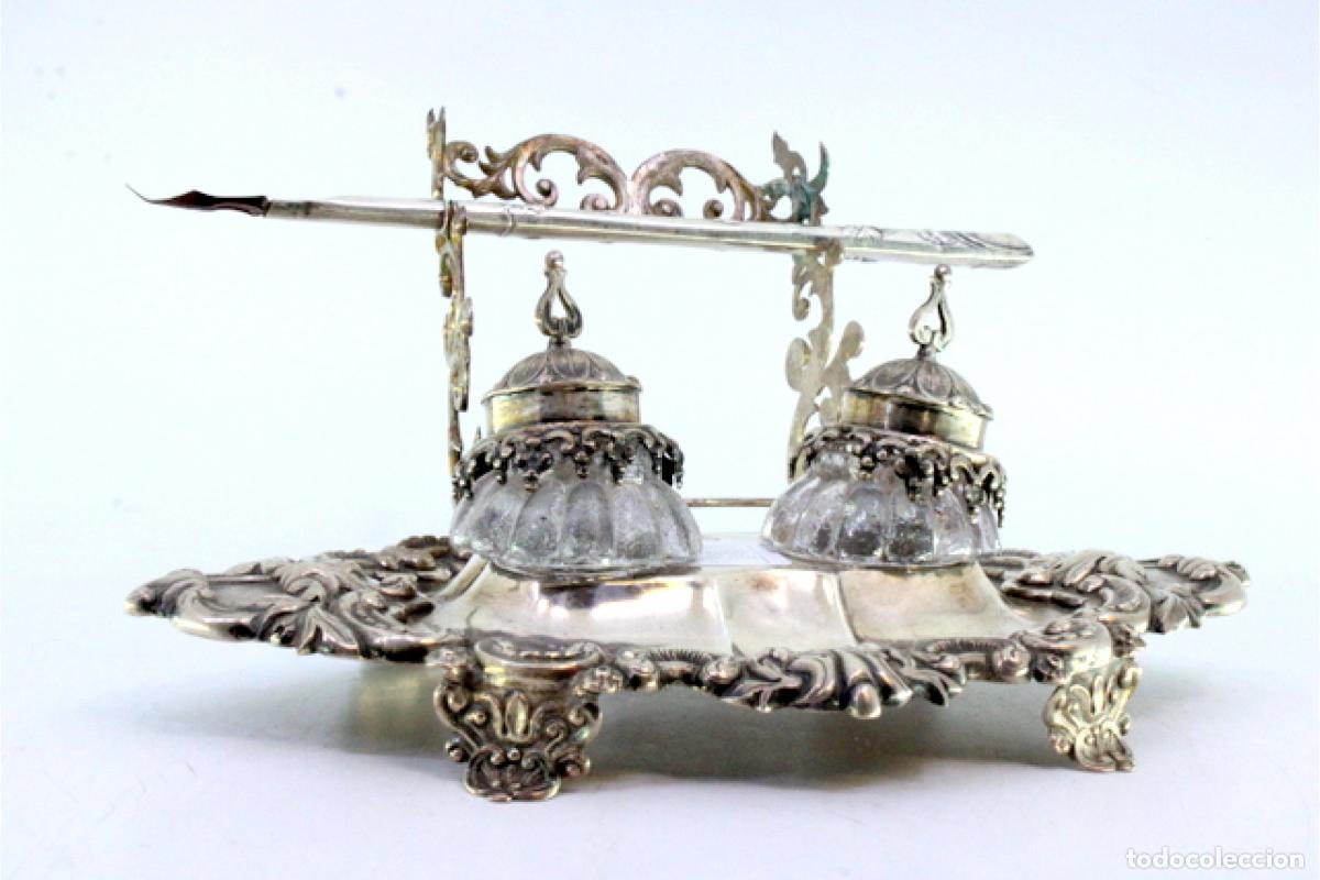 Antig&uuml;edades: tintero de plata - Foto 2