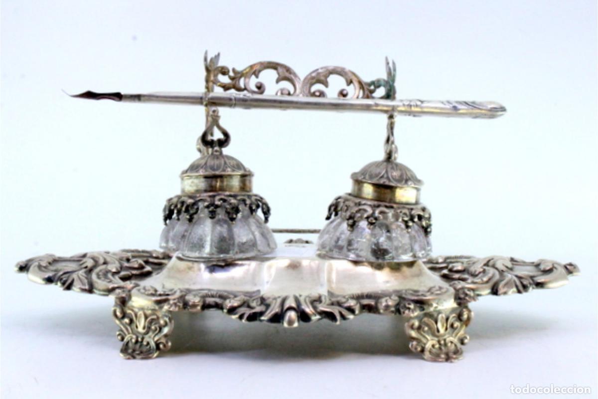 Antig&uuml;edades: tintero de plata - Foto 3