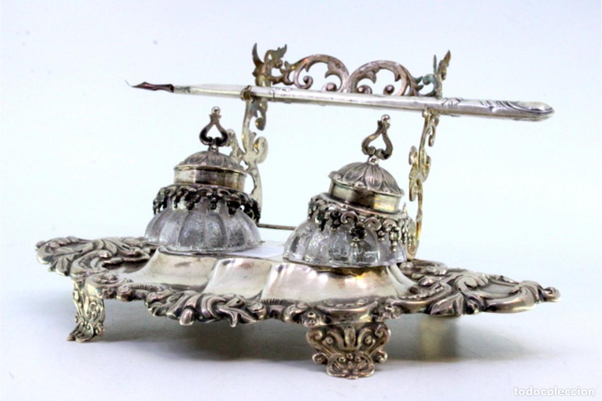 Antig&uuml;edades: tintero de plata - Foto 4