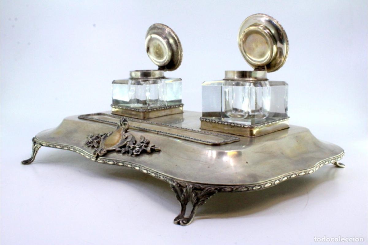 Antig&uuml;edades: tintero de plata - Foto 3