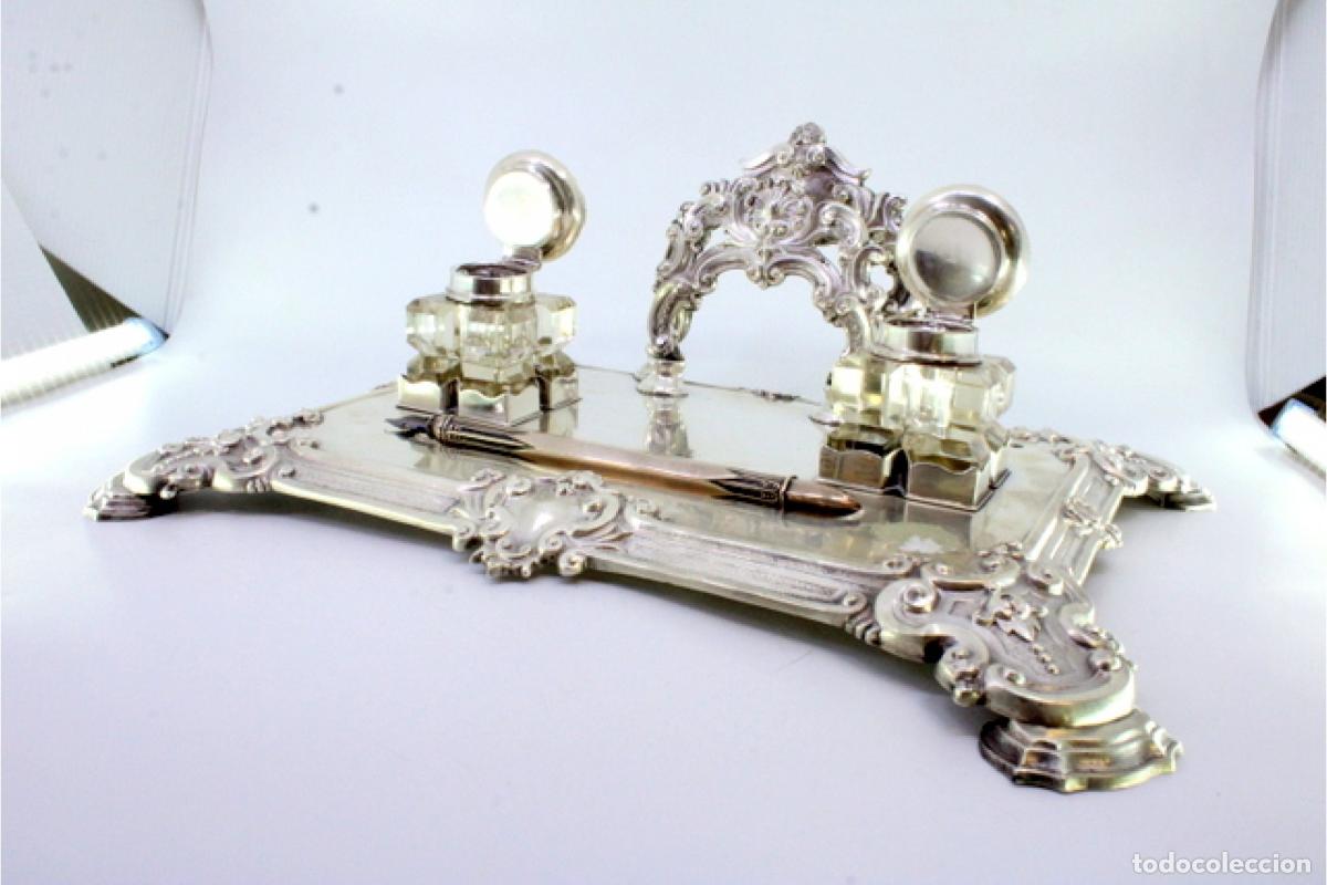 Antig&uuml;edades: tintero de plata - Foto 2