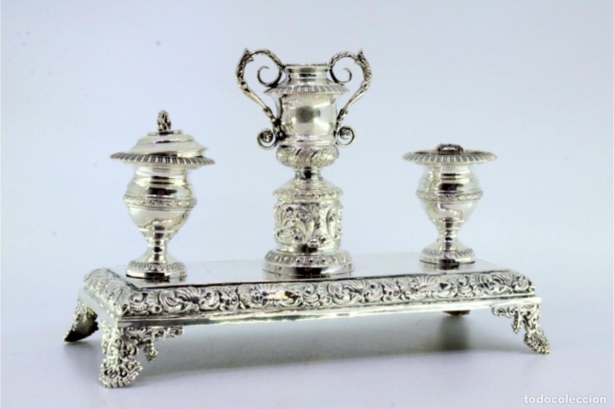 Antig&uuml;edades: tintero de plata - Foto 2